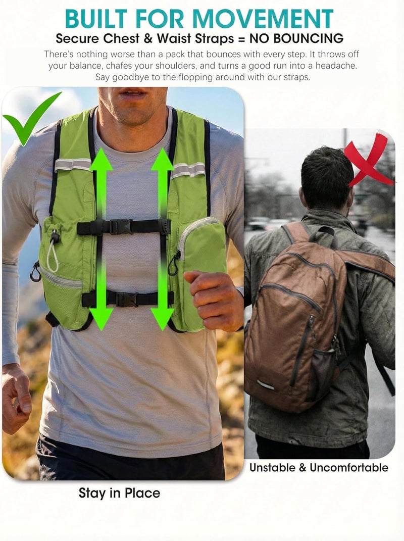 VPBAGE Store Foldable Small Hiking Backpack with 3 Strap Pockets – Lightweight 300D Spill-proof Daypack for Men Women – Packable Small Travel Backpack with Chest Strap & Trekking Pole Holder – Durable Outdoor Bag - Image 3